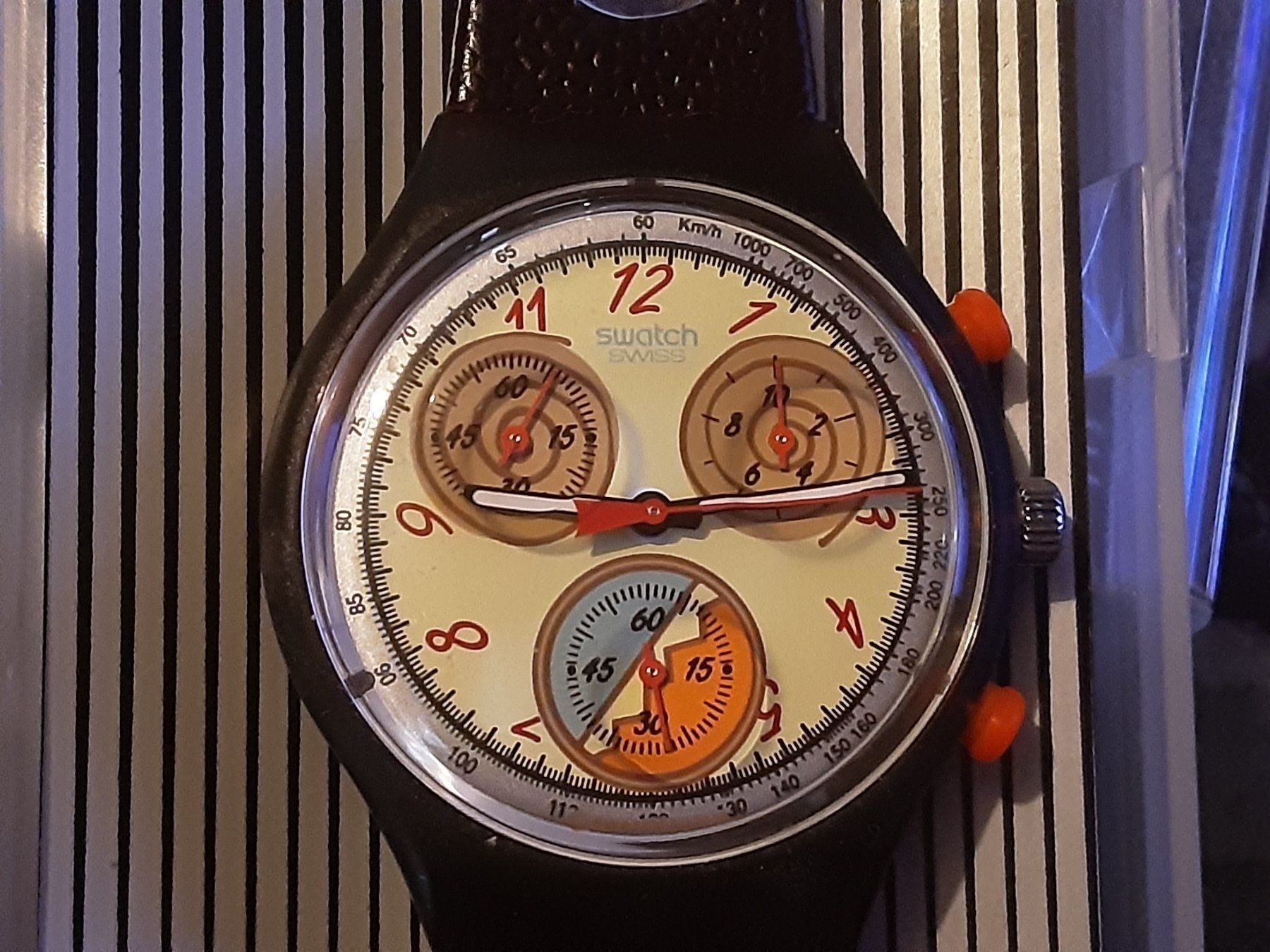 Swatch Uhren: Swatch Chronograph neu & ungetragen 1993 – Neu und originalverpackt aus Sirnach von Archimede8