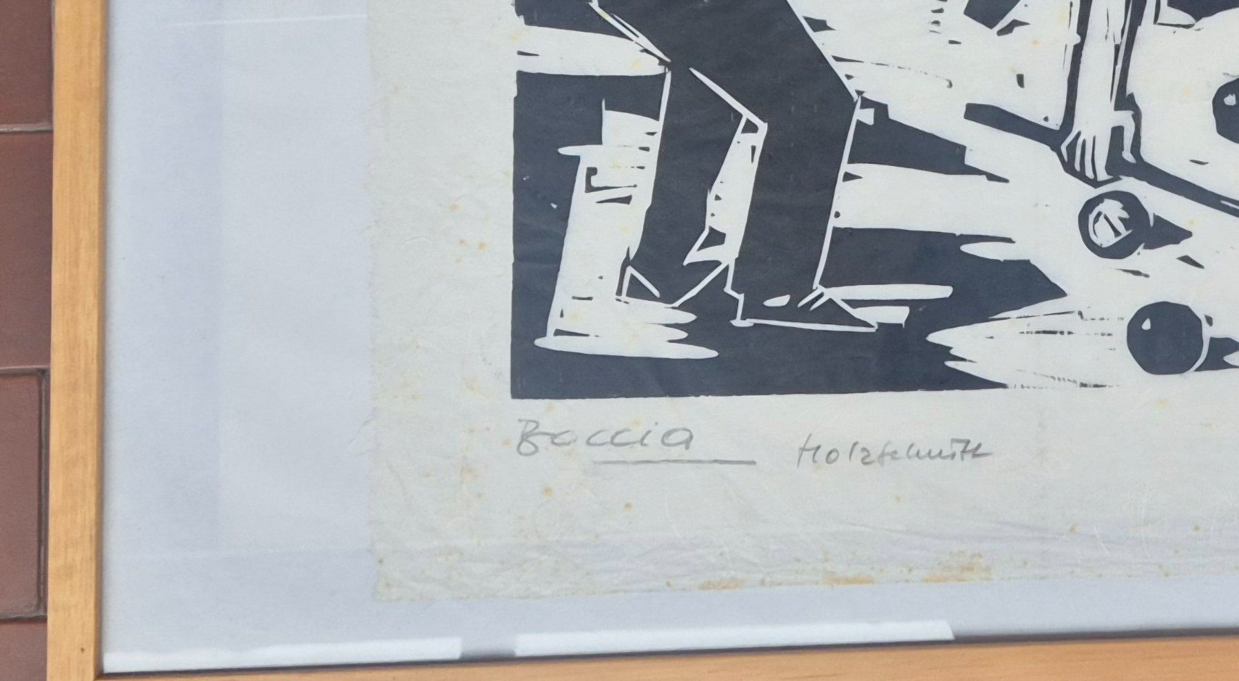 Xilografie: Giani, " Boccia " , Holzschnitt – Usato da Aldesago venduto da Ivo47x 1