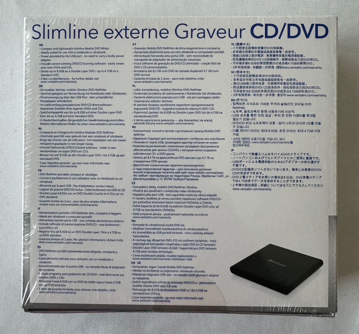 Tutti i DVDs: Verbatim, CD/DVD Writer – Nuovo e nell'imballaggio originale da Müllheim Dorf venduto da Midata 1