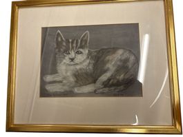 Bild in sehr schönen goldenen Holzrahmen - 34 x 27,5 cm gros