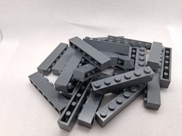 Lego 25 Stk. Brick 1x6 dark bluish gray (neu)