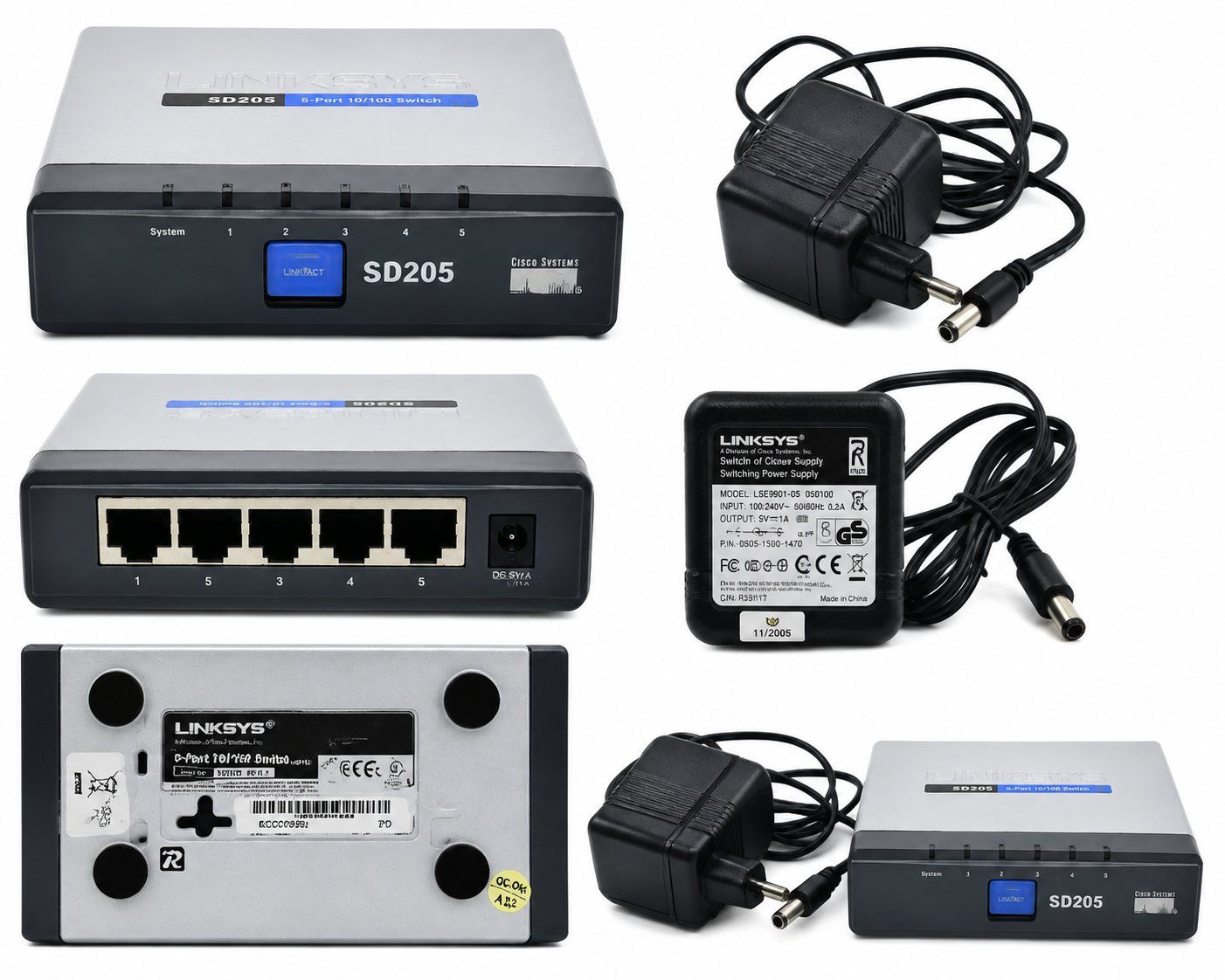 Linksys Hub & Switch: CISCO Linksys 5-Port 10/100 Ethernet Switch SD205 ver.1.1 – Usato da Uetikon am See venduto da mjm_7qks