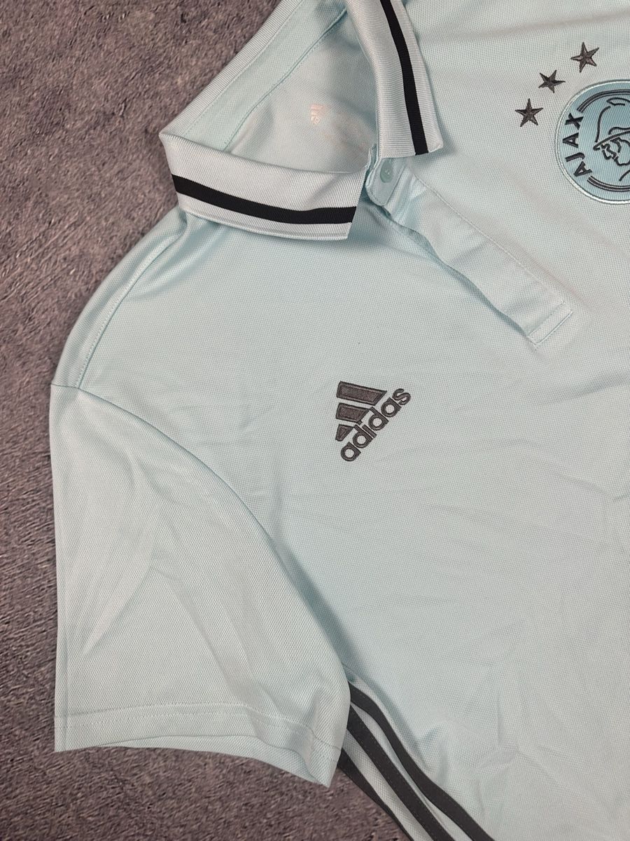 Adidas Polo-Shirts: Adidas Ajax Amsterdam Polo Shirt Hellblau – Gebraucht aus Luzern von 041Vintage 1