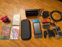 Nintendo Switch Konsole mit Spielen und Zubehör Set