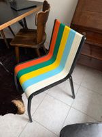 Vintage Designstuhl Retro 60er/70er Jahre – Buntes Streifend