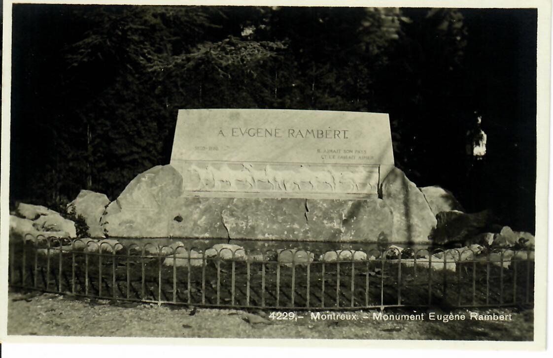 Ansichtskarten: Montreux Monument Eugène Rambert – Gebraucht aus Hochdorf von Ziegel-16