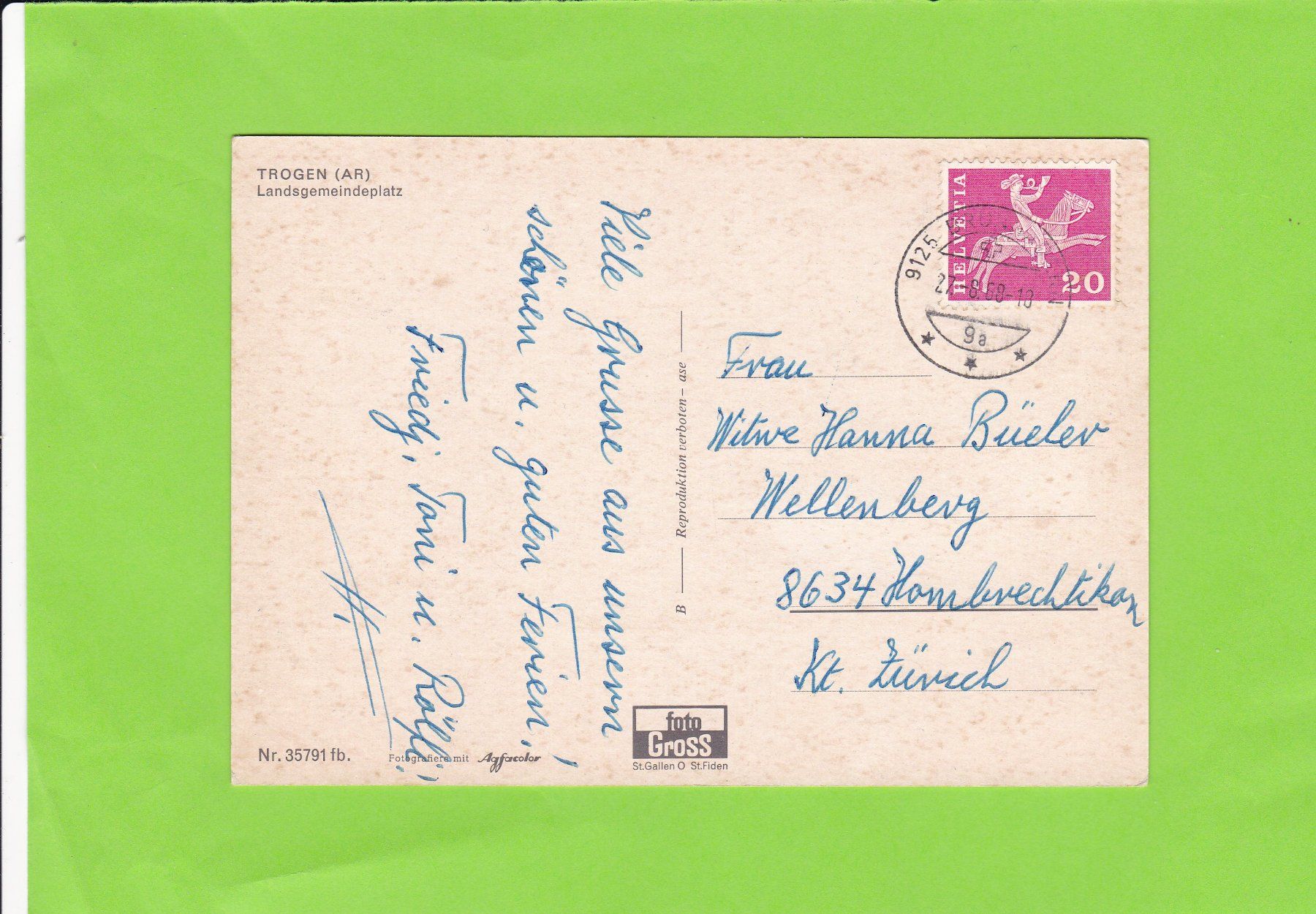 Cartes postales: Trogen AR, Landsgemeindeplatz-Oldtimer-belebt – D'occasion à St. Peterzell par neckertal 1