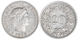 20 Rappen von 1885 (bis unzirkuliert)