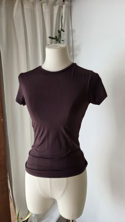 Damen T-Shirt dunkelviolett kurzarm guter Zustand
