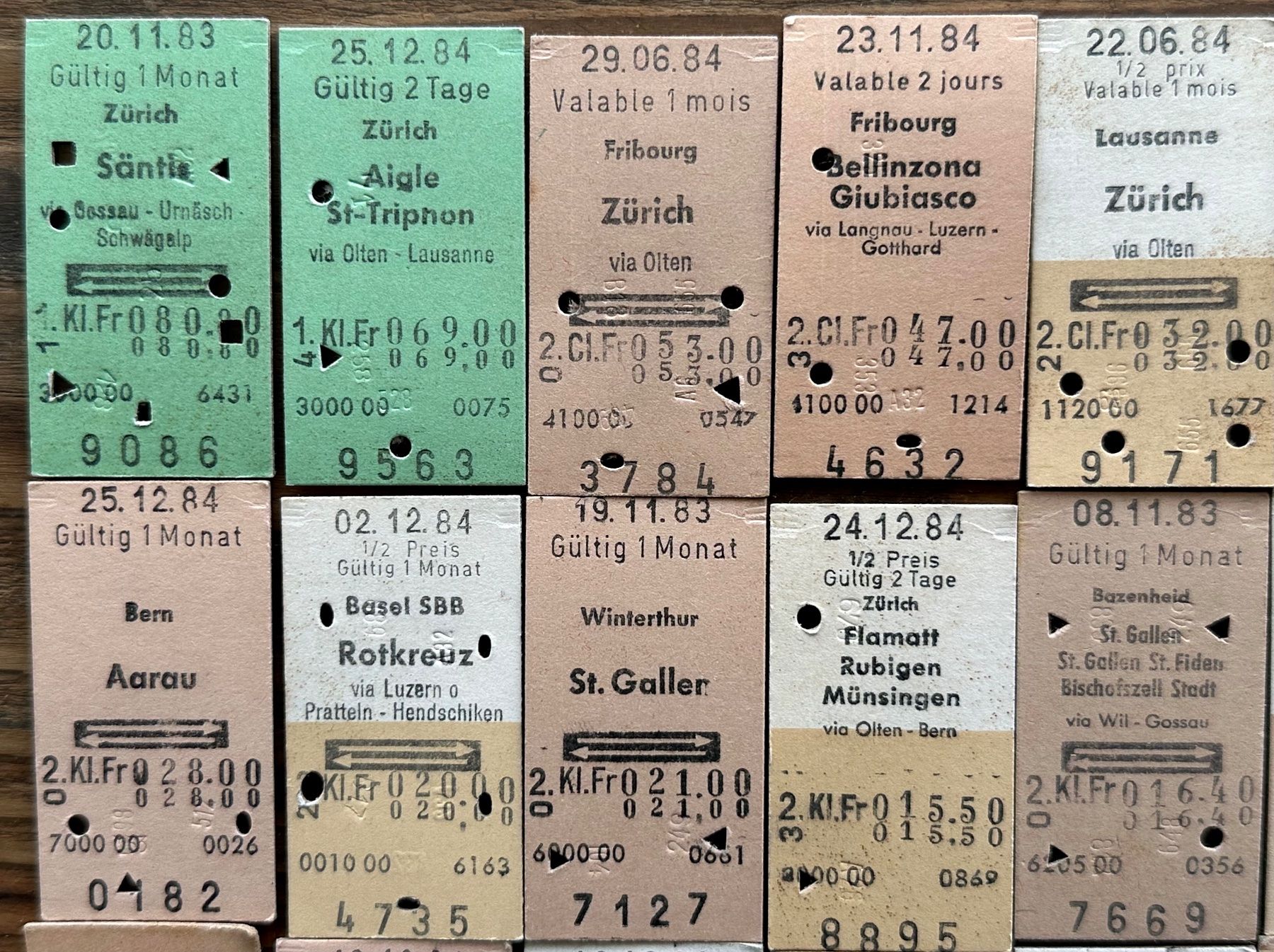 Biglietti: 20 Top Billette, SBB, Tickets Edmondsche Kartonbillette – Usato da Seltisberg venduto da quadartswiss 1