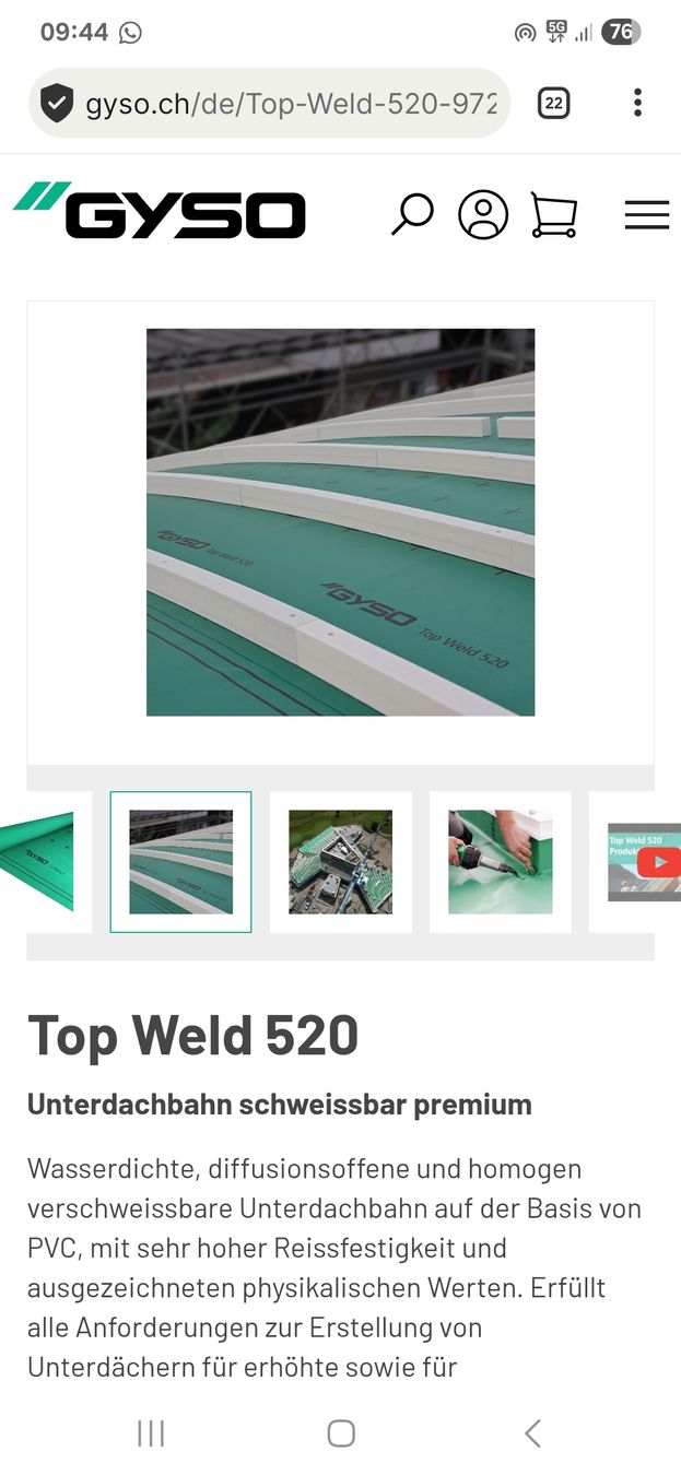 Sanitari: Top Weld 520 Unterdachbahn – Nuovo (secondo la descrizione) da Thalwil venduto da Nikkita2