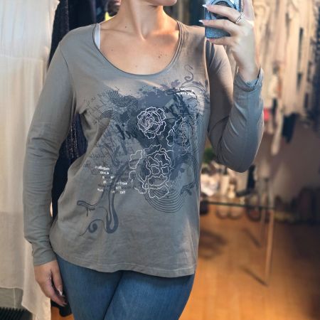 Esmara Damen Langarmshirt Gr. XL Baumwolle