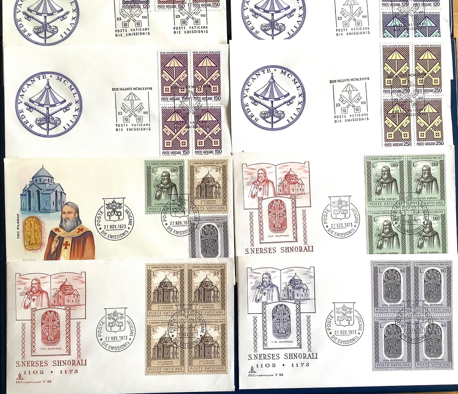 Tutti i francobolli: 1973-78 Vatikan - Div. FDC Kompl.Sätze Viererblock + Einzel – Nuovo (secondo la descrizione) da Liestal venduto da Skunk02 2