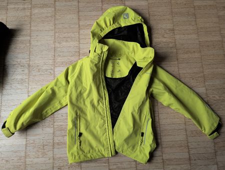 Kinder Regenjacke Trevolution gelb mit Kapuze Grösse 116