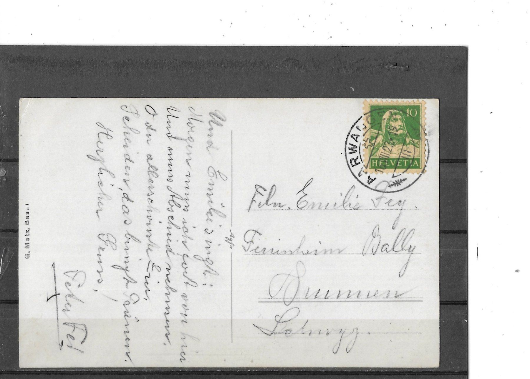 Cartoline postali: BE Langenthal 1923 – Usato da Schocherswil venduto da Wilare 1