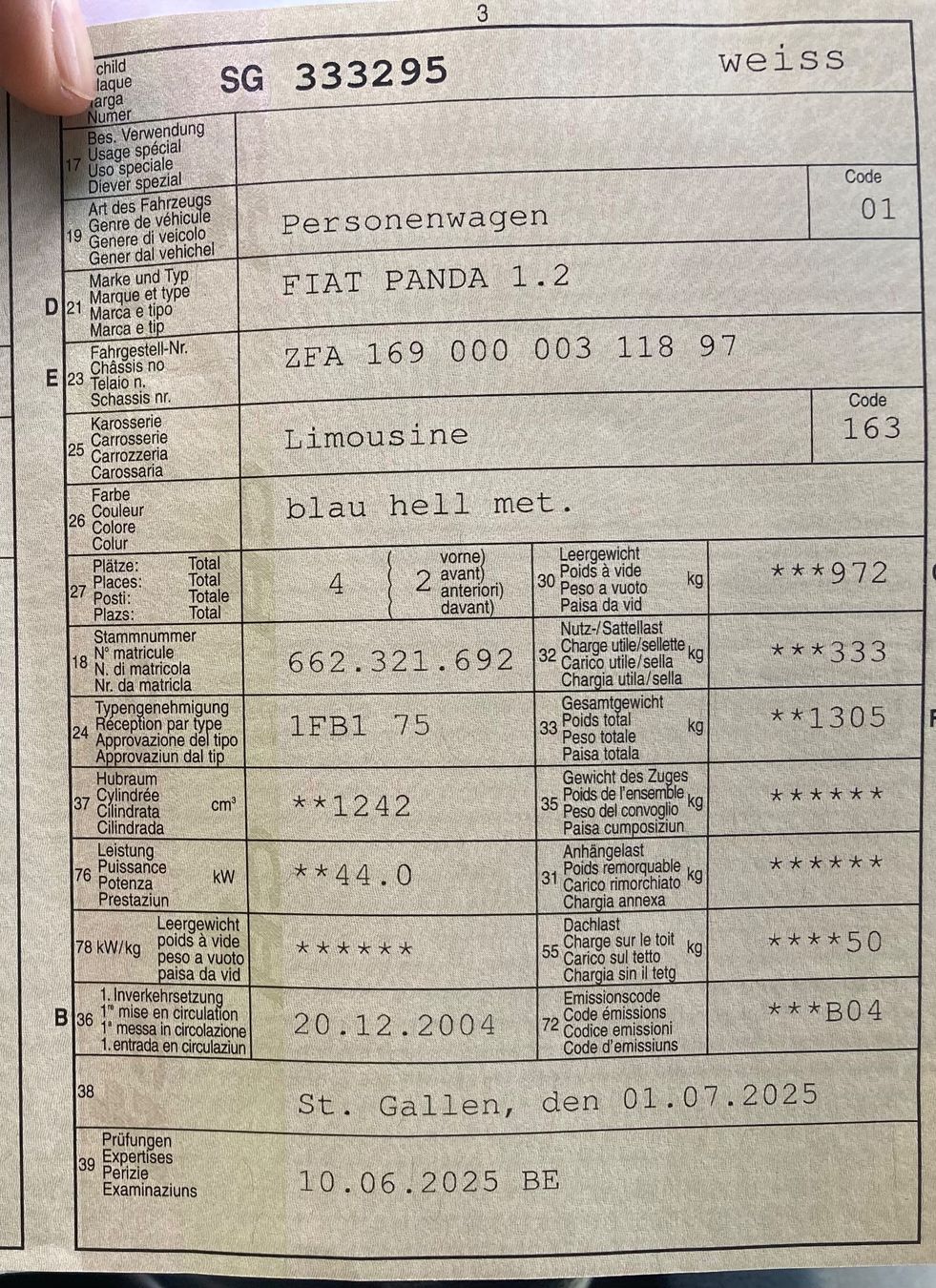 Fiat Automobili: Fiat Panda 1.2 ab MFK und Service – Usato da Rorschacherberg venduto da MonaAyu 5