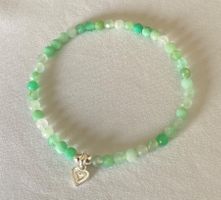 Edelstein Armband Chrysopras facettiert mit Silber auf Mass
