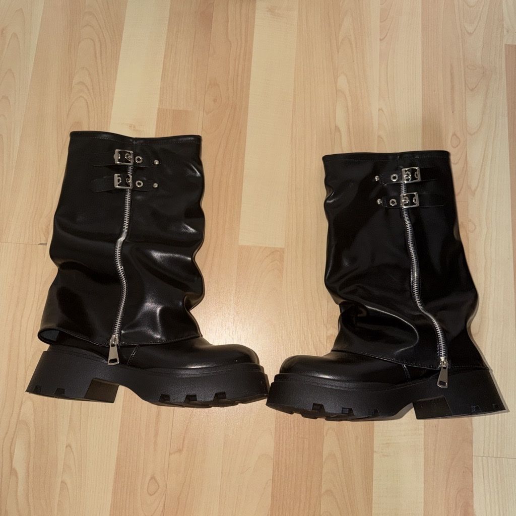 Herrenschuhe: Boots black size 38 platform zipper buckle – Neu (gemäss Beschreibung) aus St. Gallen von ber_82p9 2