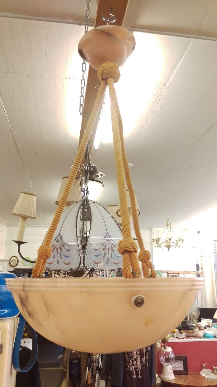 Kronleuchter & Deckenlampen: Alabaster Deckenlampe antik – Gebraucht aus Suhr von Brocki-Suhr