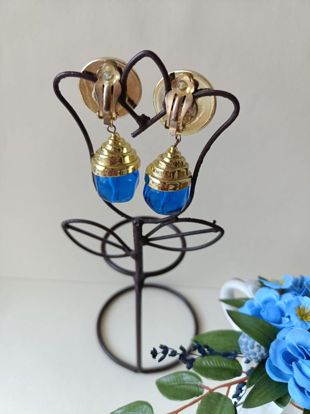 Ohrringe & -stecker: Ohrclips (Blau & Gold) – Gebraucht aus Bern von per_5lv7 1