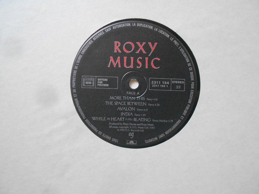 Vinyles: ROXY MUSIC  -  AVALON – D'occasion à Bex par Giorgiob 3