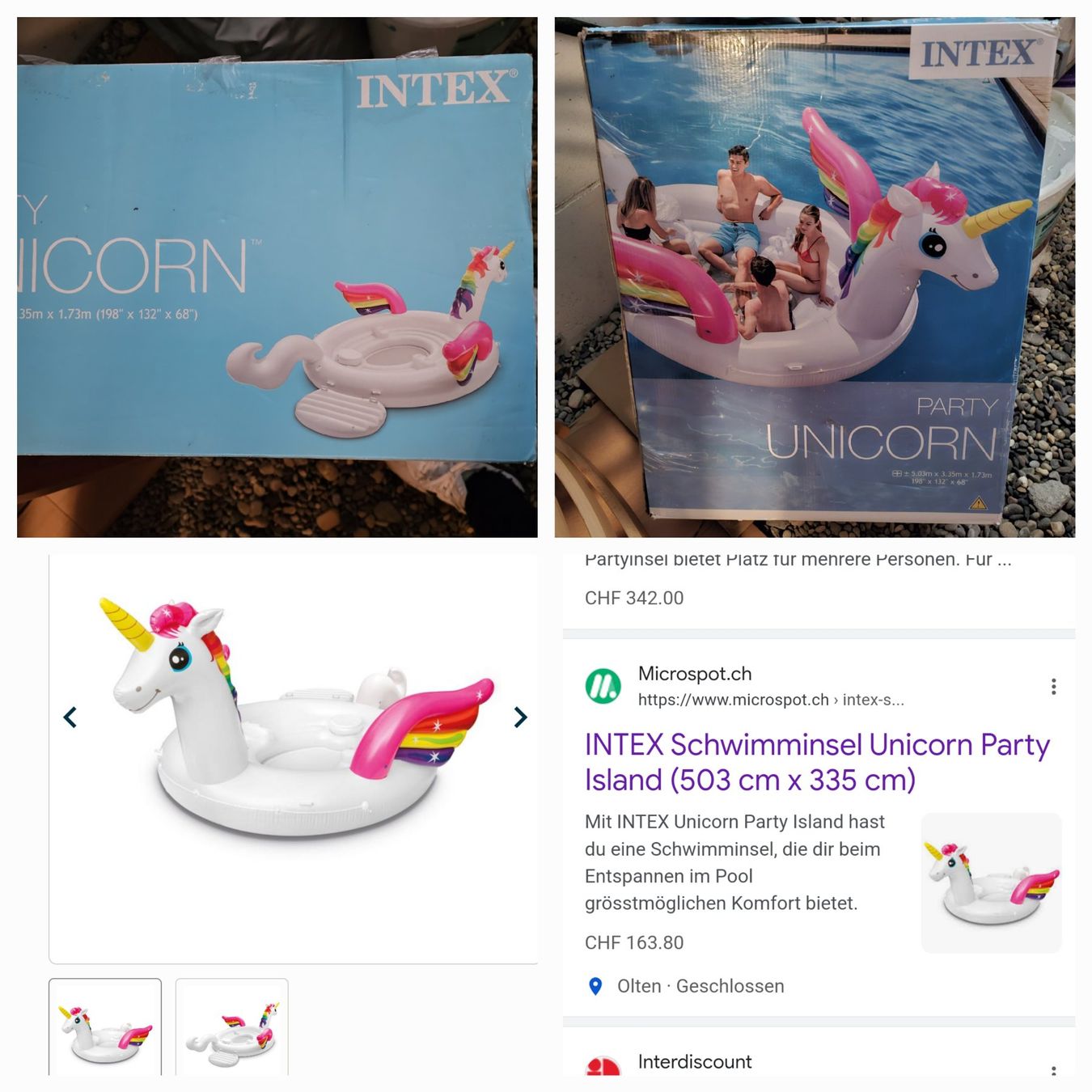 Statuette: Unicorn Partyboot Insel gross – Nuovo e nell'imballaggio originale da Attiswil venduto da aniron13
