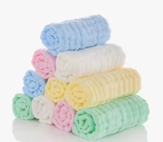 10x Baby Baumwollgaze- Gesicht-Hand-Badetuch-Lätzchen 25x25