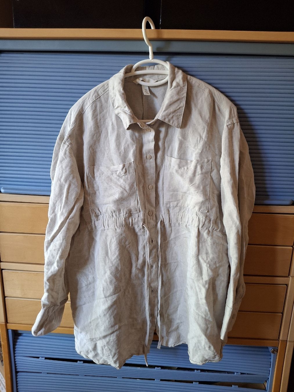 H&M Camicette: Mama Bluse Gr. S, hellbeige, Leinengemisch, H&M Umstandsmode – Usato da Mamishaus venduto da Salima 3