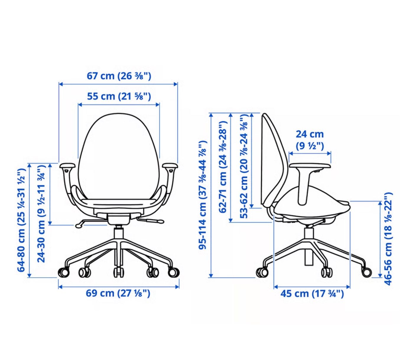 Ikea Chaises: Bürostuhl, IKEA HATTEFJÄLL, grau/weiss – D'occasion à Basel par linaschymura 5
