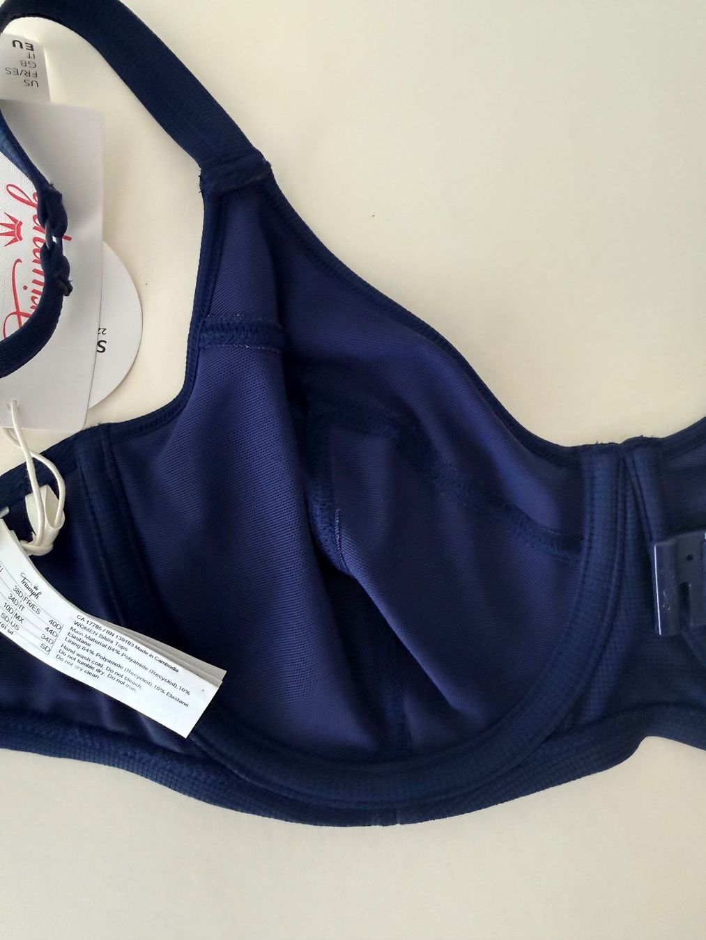 Triumph Costumi da bagno & Bikini: TRIUMPH, Bikini-Top SUMMER GLOW, Grösse 38D, Dunkelblau – Nuovo e nell'imballaggio originale da Rudolfstetten venduto da gst_g7xl 4