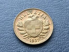 2 Rappen 1937 VZ ++