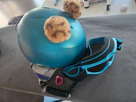 Alpina Skihelm mit uvex Brille. 51-54cm.