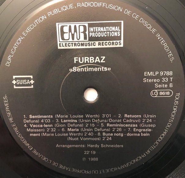 Vinyles: Furbaz - Sentiments (LP) – D'occasion à Grüningen par azulmarron 3
