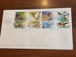 Israel Briefmarken-Umschlag "Enten im Heiligen Land"
