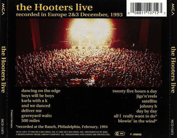CDs: CD Hooters - Live (1994) – Gebraucht aus Möriken AG von mineralia 1