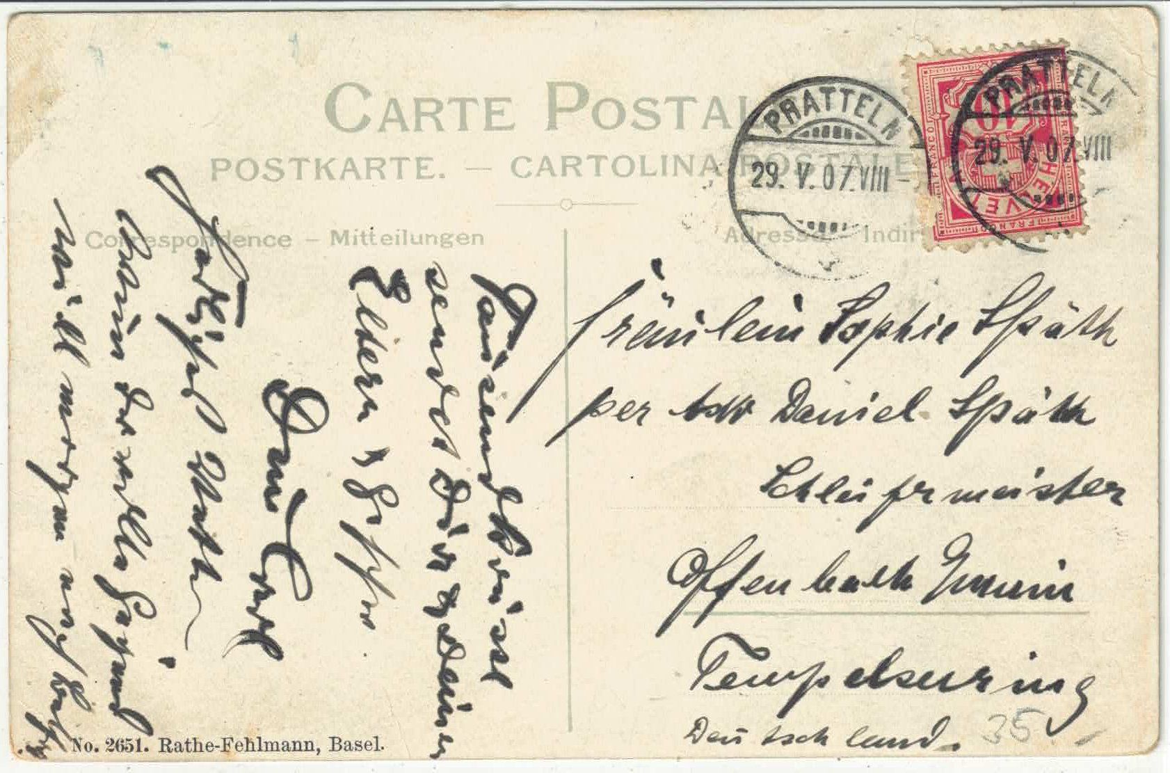 Cartoline postali: Pratteln - Dorfpartie - Litho – Usato da Ettingen venduto da Kartenplanet 1