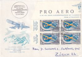 Gedenkpostflug Langenbruck-Locarno (25 Jahre Pro Aero) 1963