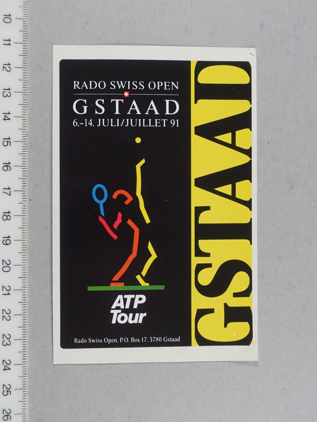 GSTAAD, Swiss Open, 1991, alter Sticker, Tennis, ATP Tour (Gebraucht ...
