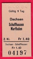 KARTON BILLETT, DACHSEN - MARTHALEN, 2.KLASSE, EINFACH