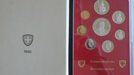 Münzsatz Schweizer Münzen 1990, Polierte Platte