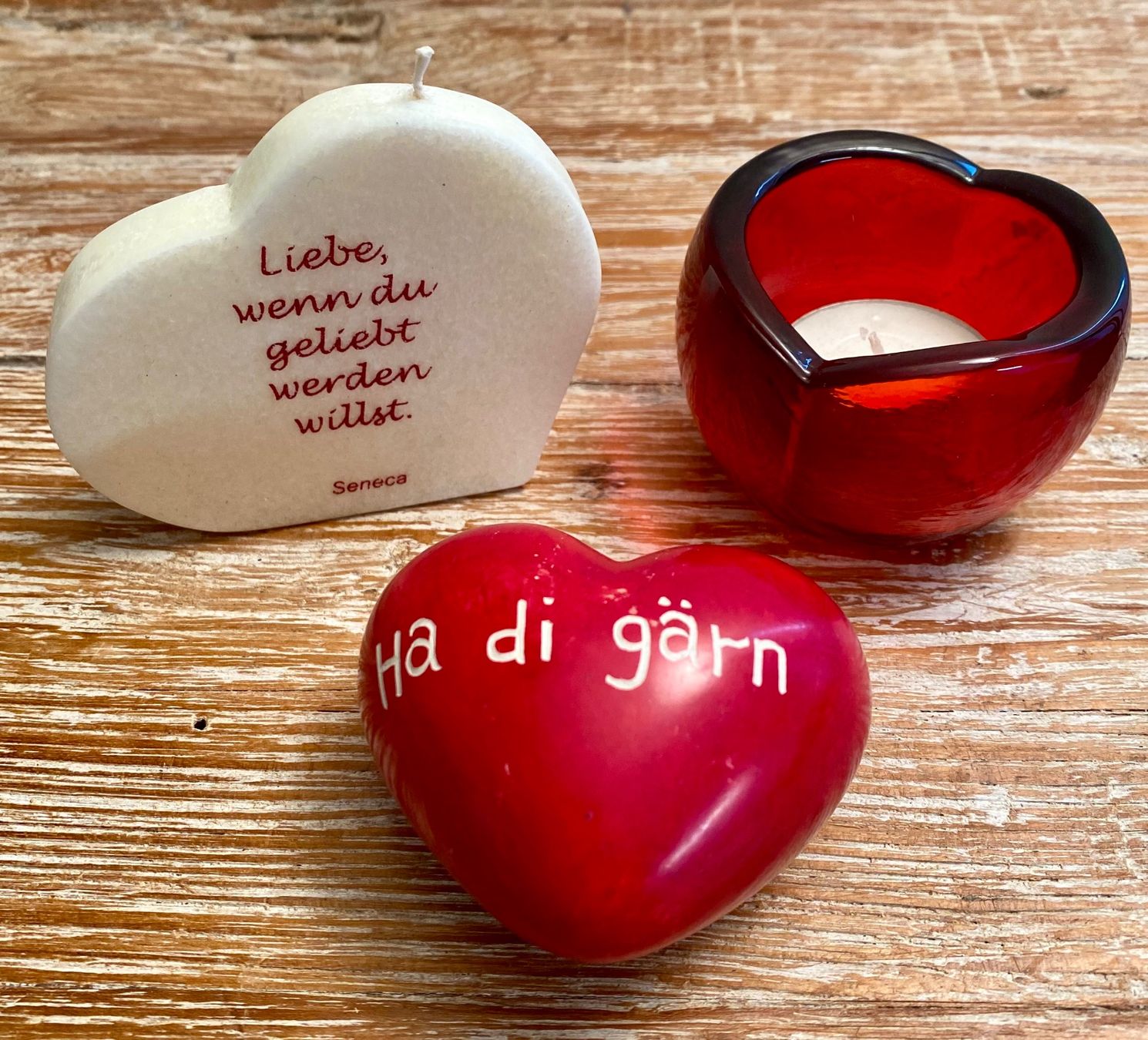 Kerzen: 3er Set Herz Kerzen/Deko – Neu und originalverpackt aus Reichenburg von Noxima