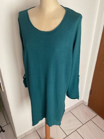 Damen Lang  ArmTunika 100 %Seide petrol neu mit Etikett XL