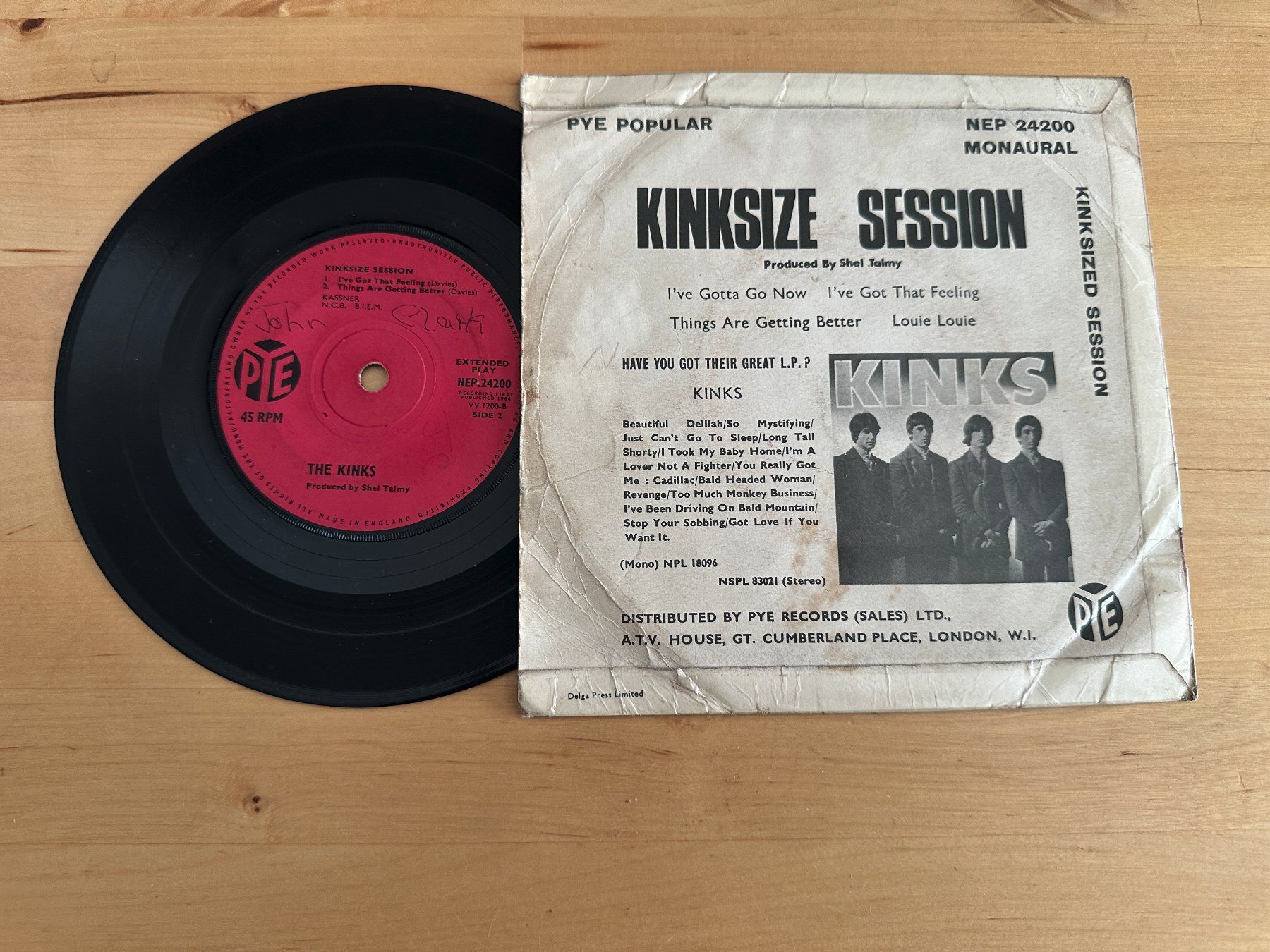Dischi in vinile: KINKS RAY DAVIES DAVID tolle original Single EP Kinksize – Usato da Basel venduto da Partridge 1