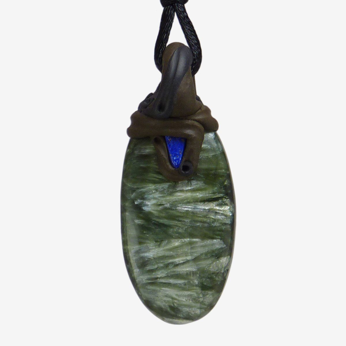 Minerali & Pietre curative: Seraphinit Steinanhänger mit Lapislazuli – Nuovo e nell'imballaggio originale da Meilen venduto da Kaleidoskopia