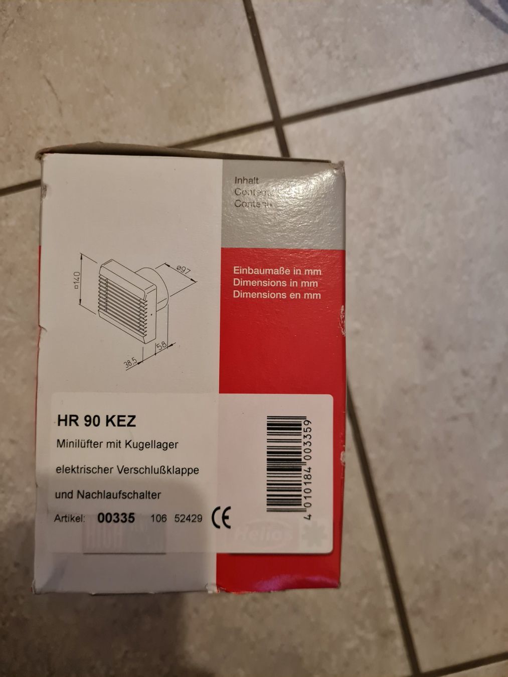 Helios Ventilatoren: HelioVent HR 90 KEZ Mini-Lüfter – Neu (gemäss Beschreibung) aus Wetzikon ZH von Bobyyy85 2