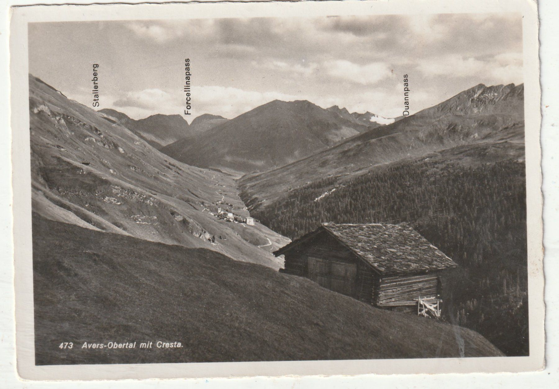 Ansichtskarten: Avers - Obertal mit Cresta – Gebraucht aus Lumbrein von made02