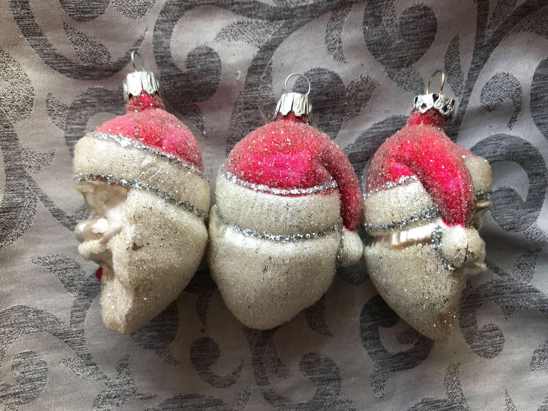 Alle Dekorationen: 3 Weihnachtsmann - Köpfe Kopf Christbaumschmuck – Neu und originalverpackt aus Alpnach Dorf von marvo 1