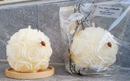 Rosenkugel, Kerze Bienenwachs - Bougie cire d'abeille