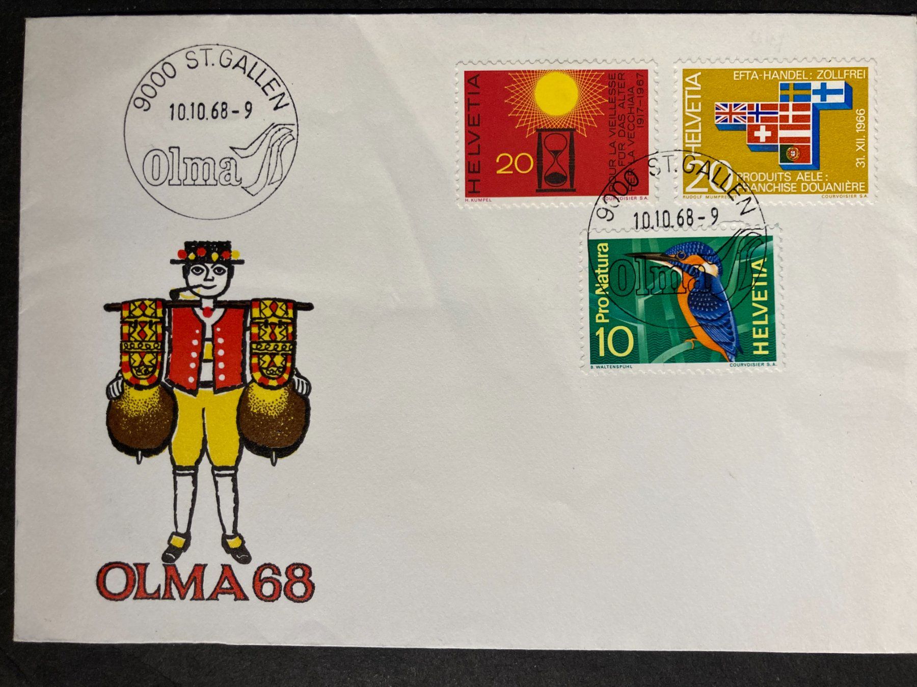 Tutti i francobolli: Schweiz 1968 Cachet + Stempel Olma St.Gallen Eisvogel EFTA – Nuovo (secondo la descrizione) da Liestal venduto da schnueps