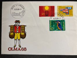 Schweiz 1968 Cachet + Stempel Olma St.Gallen Eisvogel EFTA